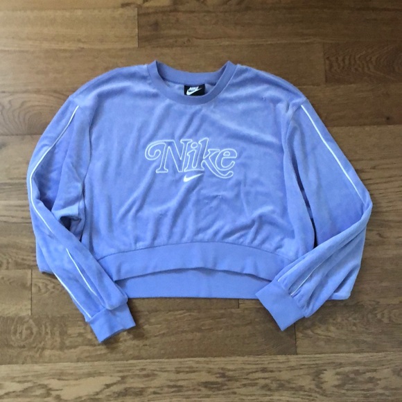 Cropped Terry Cloth Nike Sweatshirt XS - Picture 2 of 9